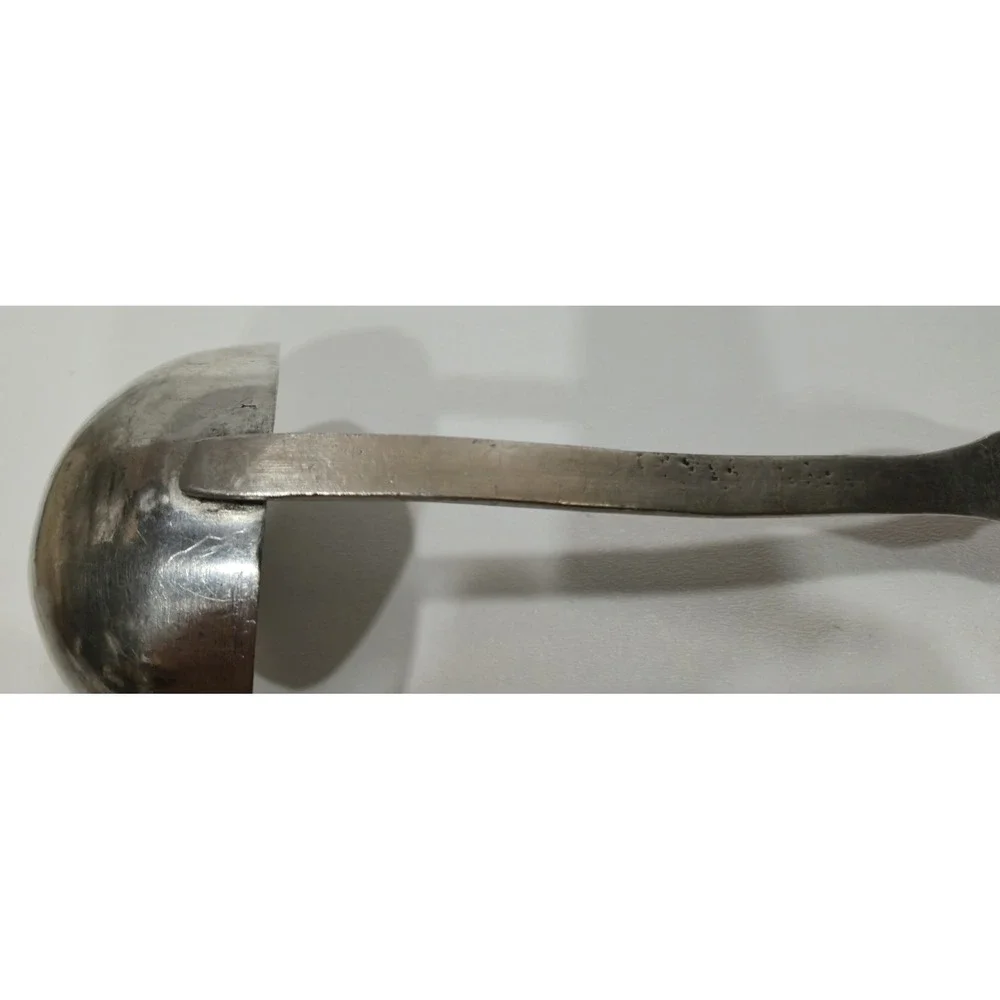 Vintage Ornate Serving Ladle 92% Tin Etain Handmade Silver Color Flatware